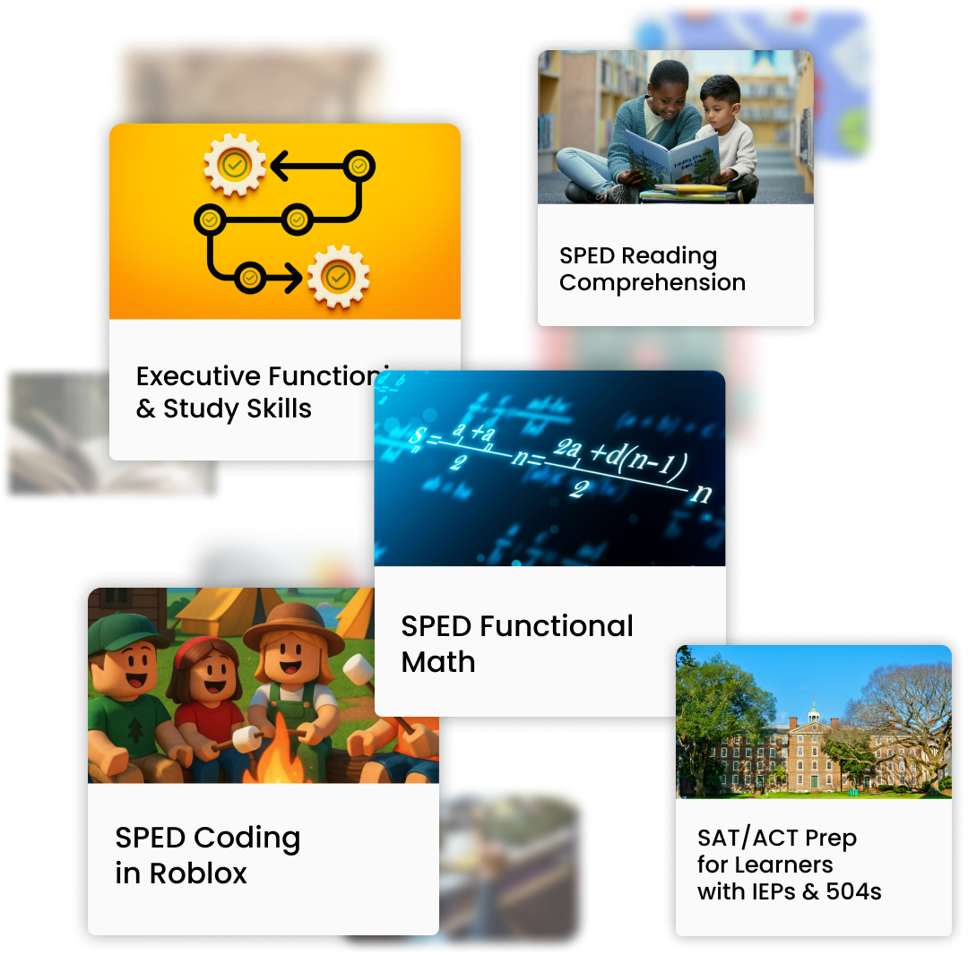 Student in headphones engaging in an online math quiz with a tutor on video call.